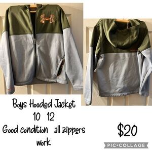 Under Armour Kids Hooded Jacket - Olive and Gray